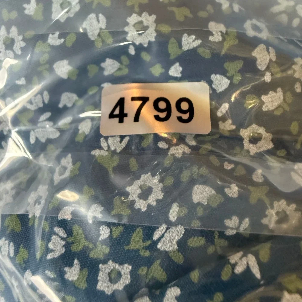 J Crew Flex Washed Shirt Mens XXL Teal Blue Floral Slim Fit Button Down BT240